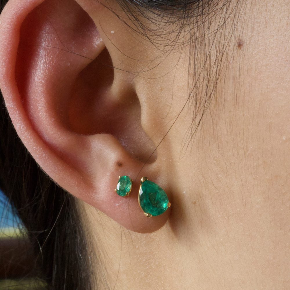 Aretes Esmeralda Talla Gota